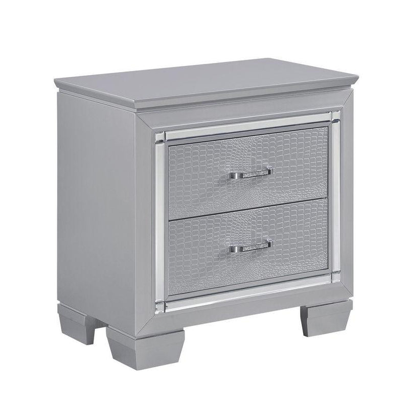 Homelegance Allura Nightstand in Silver 1916-4