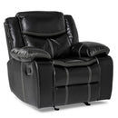 Bastrop Glider Reclining Chair in Black 8230BLK-1 - Town Of Bargains Furniture - NY
