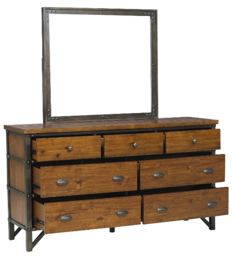 Homelegance Holverson Dresser in Rustic Brown & Gunmetal 1715-5