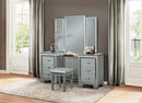 Allura Vanity Dresser with Mirror in Silver 1916-15* - Town Of Bargains Furniture - NY