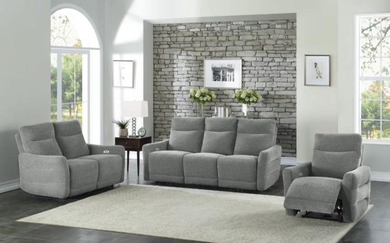 Edition Power Double Lay Flat Reclining Sofa in Dove Grey 9804DV-3PWH - Town Of Bargains Furniture - NY