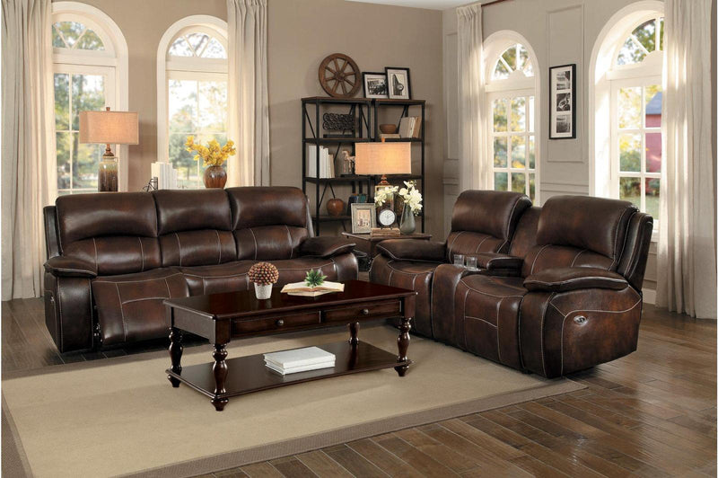 Mahala Double Reclining Sofa in Brown 8200BRW-3PW - Town Of Bargains Furniture - NY