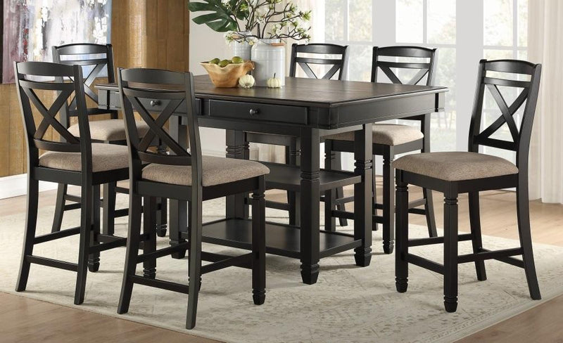 Baywater Counter Height Table in Natural and Black 5705BK-36 - Town Of Bargains Furniture - NY