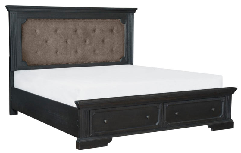 Bolingbrook Queen Upholstered Storage Platform Bed in Coffee 1647-1* - Town Of Bargains Furniture - NY