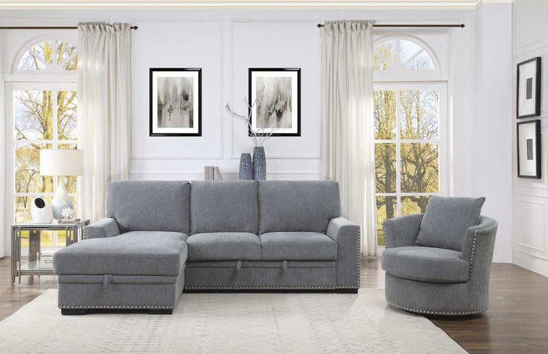 Morelia Swivel Chair in Dark Gray 9468DG-1 - Town Of Bargains Furniture - NY