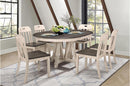 Clover Round Dining Table in White and Gray 5656-66* - Town Of Bargains Furniture - NY