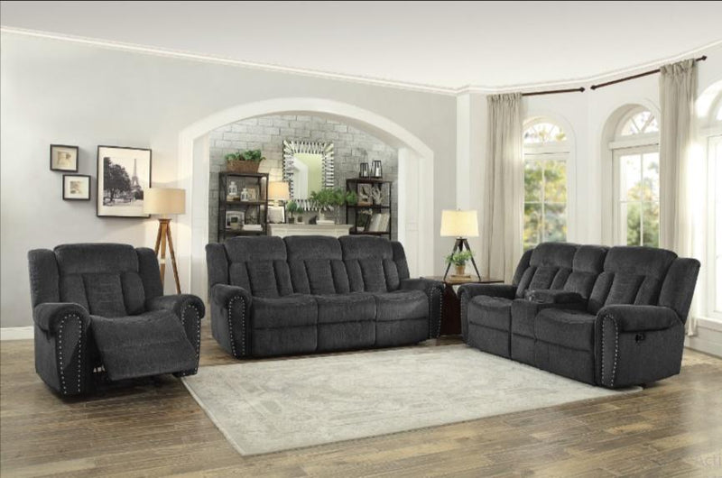 Nutmeg Double Reclining Sofa in Charcoal Gray 9901CC-3 - Town Of Bargains Furniture - NY