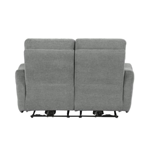 Homelegance Furniture Edition Power Double Lay Flat Reclining Loveseat in Dove Grey 9804DV-2PWH