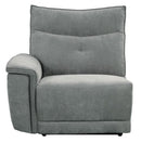 Tesoro Power Left Side Reclining Chair in Dark Gray 9509DG-LRPWH