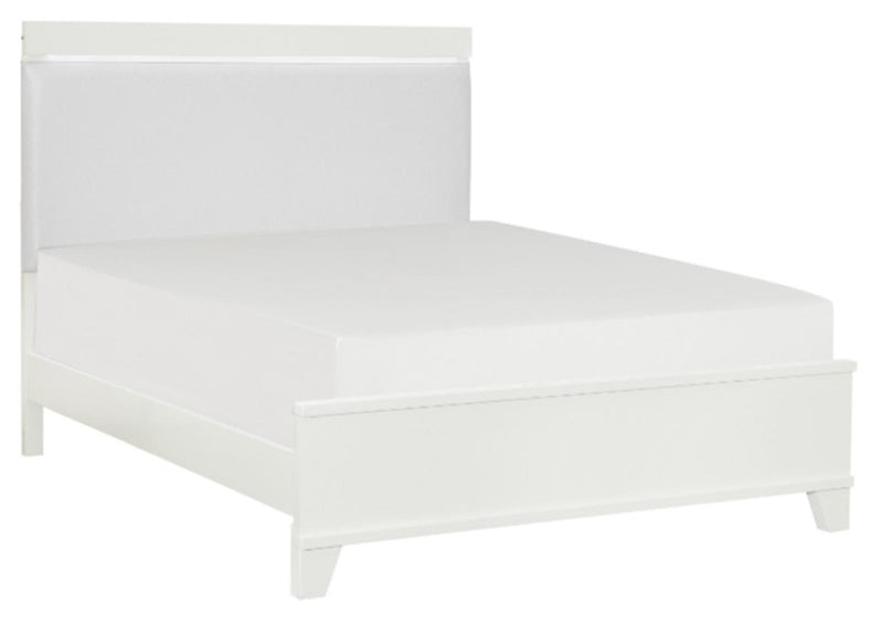 Kerren Queen Platform Bed in White 1678W-1* - Town Of Bargains Furniture - NY