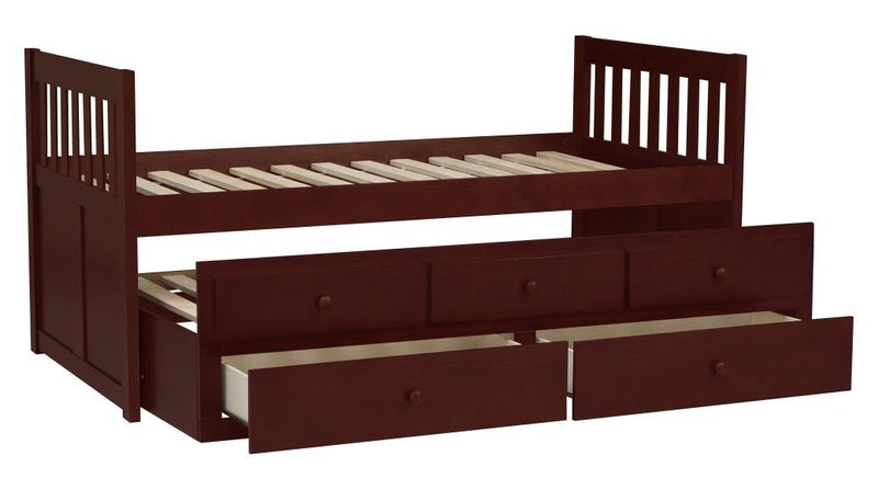 Rowe Twin/Twin Trundle Bed w/ Two Storage Drawers in Dark Cherry B2013PRDC-1*