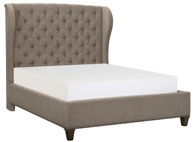 Vermillion Queen Upholstered Panel Bed in Gray 5442-1* - Town Of Bargains Furniture - NY