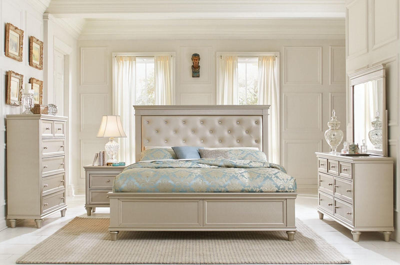 Celandine Full Panel Bed in Pearl/Silver 1928F-1* - Town Of Bargains Furniture - NY