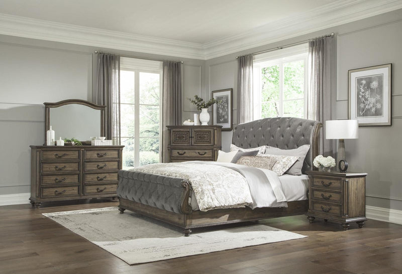 Rachelle 8 Drawer Dresser in Weathered Pecan 1693-5 - Town Of Bargains Furniture - NY