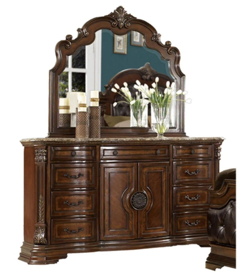 Antoinetta Mirror in Warm Cherry 1919-6 - Town Of Bargains Furniture - NY