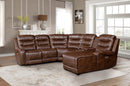 Putnam Power Left Side Reclining Chair with USB Port in Brown 9405BR-LRPW