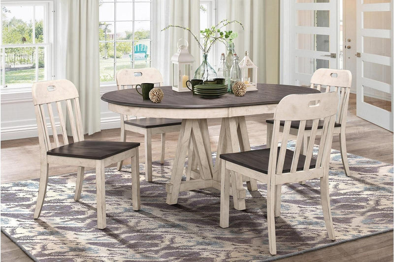 Clover Side Chair in White & Gray (Set of 2) - Town Of Bargains Furniture - NY