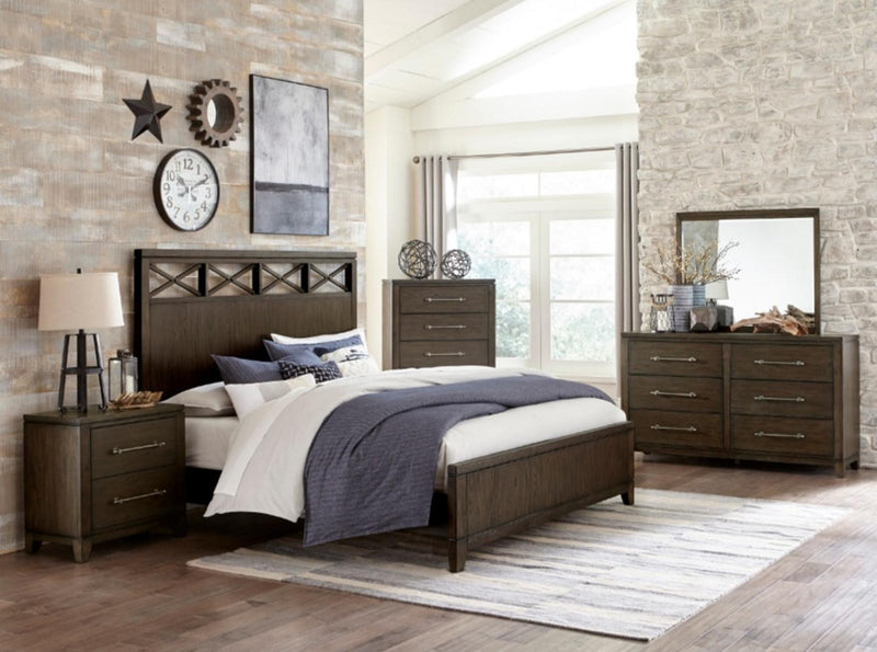 Griggs Queen Panel Bed in Dark Brown 1669-1* - Town Of Bargains Furniture - NY