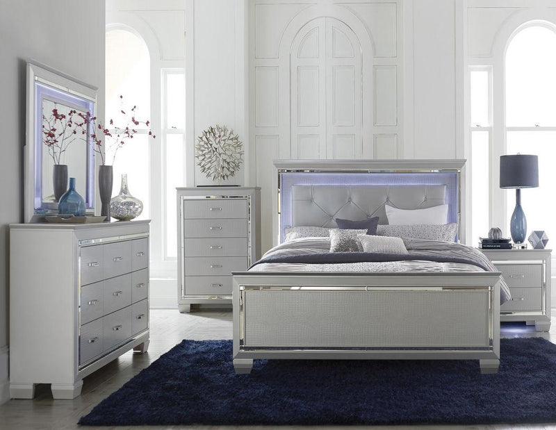Allura Queen Panel Bed in Silver 1916-1* - Town Of Bargains Furniture - NY