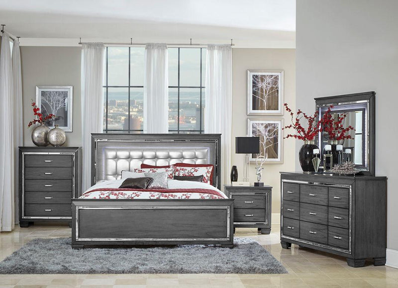 Allura Nightstand in Gray 1916GY-4 - Town Of Bargains Furniture - NY