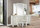 Allura Vanity Stool in White 1916W-14 - Town Of Bargains Furniture - NY