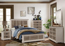 Arcadia King Panel Bed in White & Weathered Gray 1677K-1EK* - Town Of Bargains Furniture - NY
