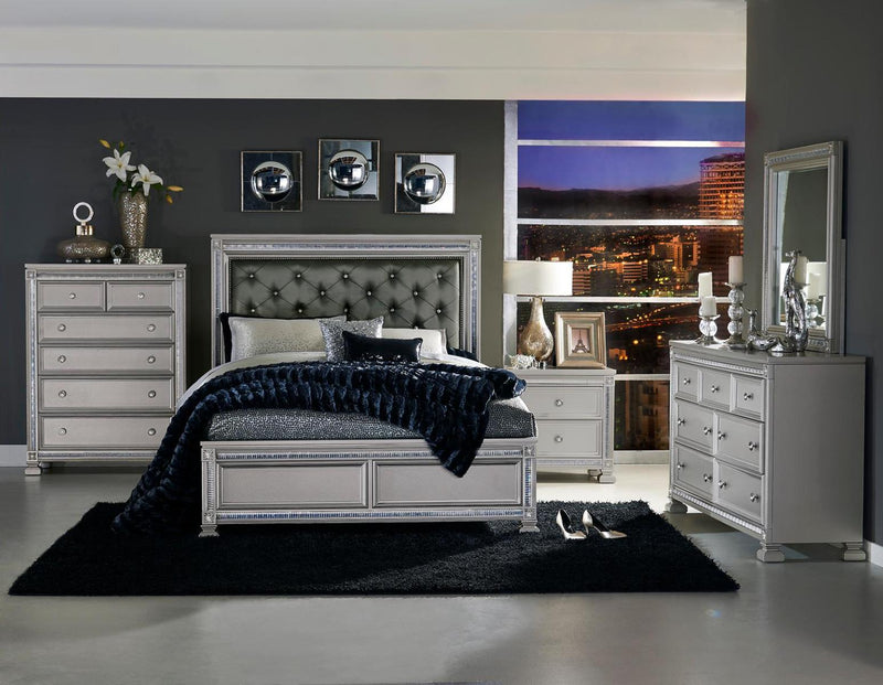 Bevelle 5 Drawer Chest in Silver 1958-9 - Town Of Bargains Furniture - NY