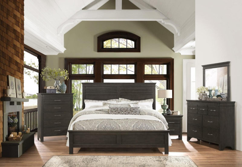 Blaire Farm Queen Panel Bed in Saddle Brown Wood 1675-1* - Town Of Bargains Furniture - NY