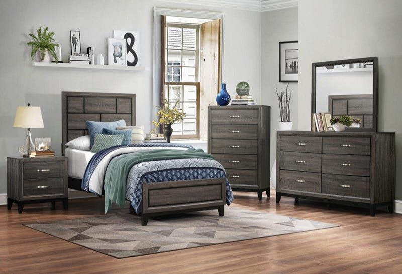 Davi Full Panel Bed in Gray 1645F-1* - Town Of Bargains Furniture - NY
