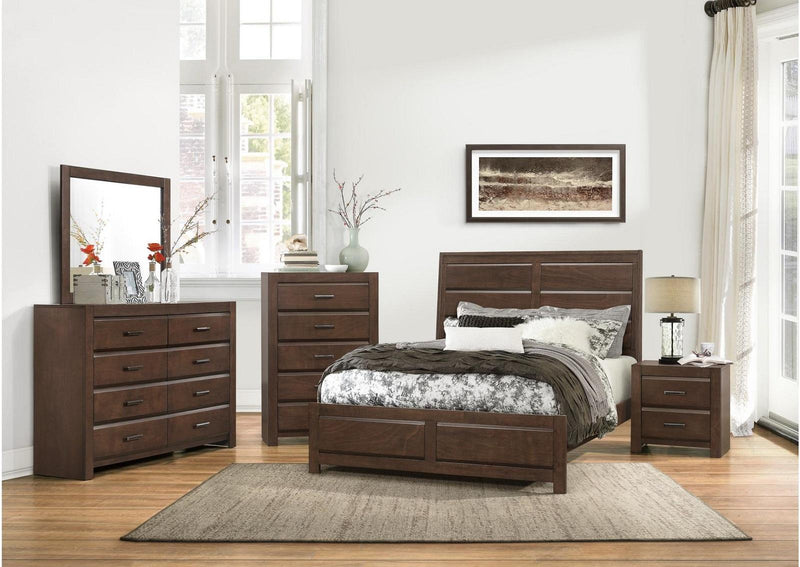 Erwan 5 Drawer Chest in Dark Walnut 1961-9 - Town Of Bargains Furniture - NY