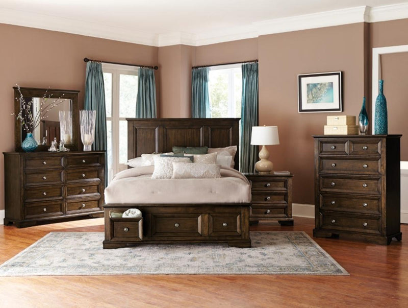 Eunice Full Platform Bed with Footboard Storage in Espresso 1844FDC-1* - Town Of Bargains Furniture - NY