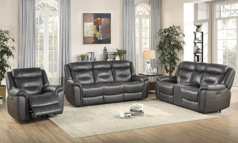 Danio Power Double Reclining Sofa with Power Headrests in Dark Gray 9528DGY-3PWH - Town Of Bargains Furniture - NY