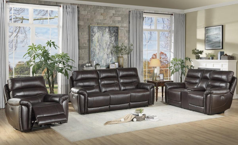 Lance Power Double Reclining Sofa with Power Headrests in Brown 9527BRW-3PWH - Town Of Bargains Furniture - NY