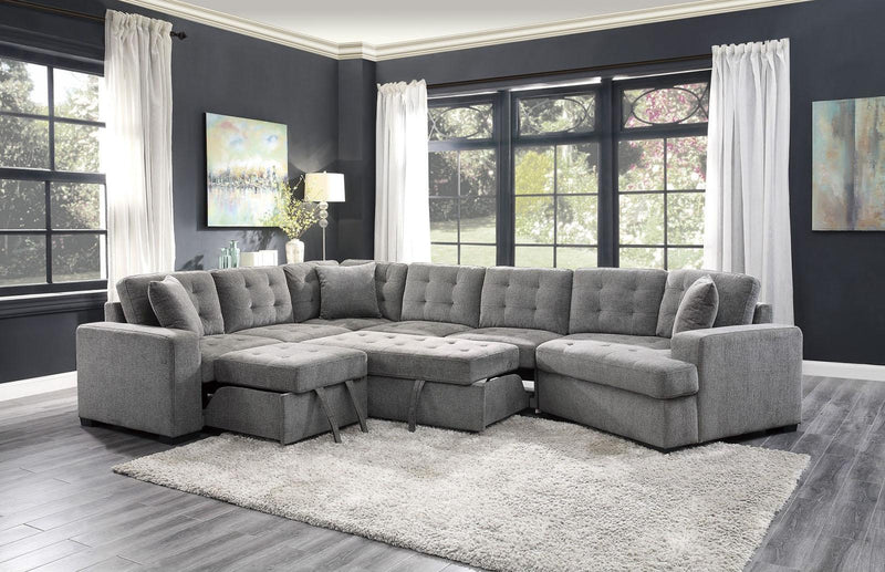 Logansport Corner Seat with 1 Pillow in Gray 9401GRY-CR - Town Of Bargains Furniture - NY