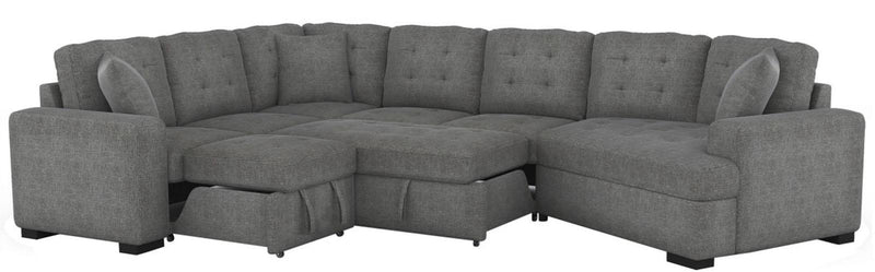 Logansport Right Side Cuddler with 1 Pillow in Gray 9401GRY-RU - Town Of Bargains Furniture - NY