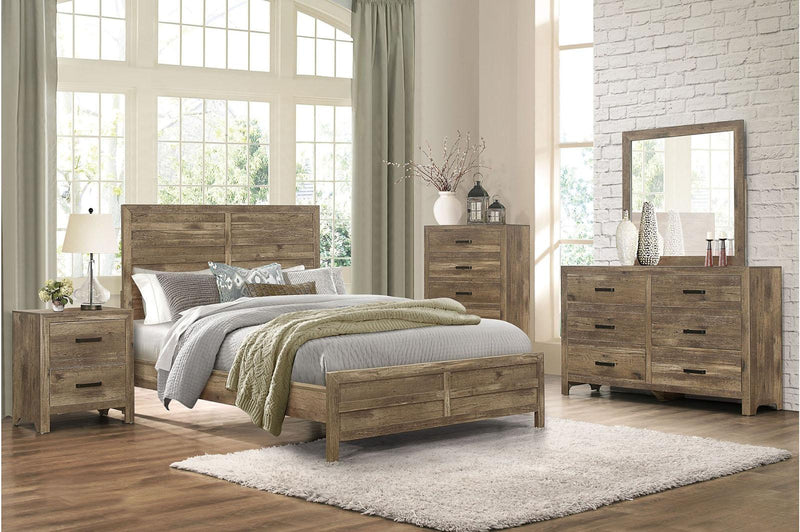 Mandan 5 Drawer Chest in Weathered Pine 1910-9 - Town Of Bargains Furniture - NY