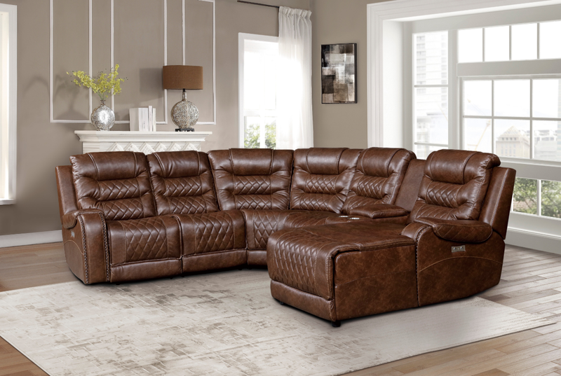 Putnam Power Right Side Reclining Chaise with USB Port in Brown 9405BR-RCPW - Town Of Bargains Furniture - NY