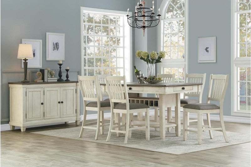 Granby Counter Height Dining Table in White & Brown 5627NW-36* - Town Of Bargains Furniture - NY
