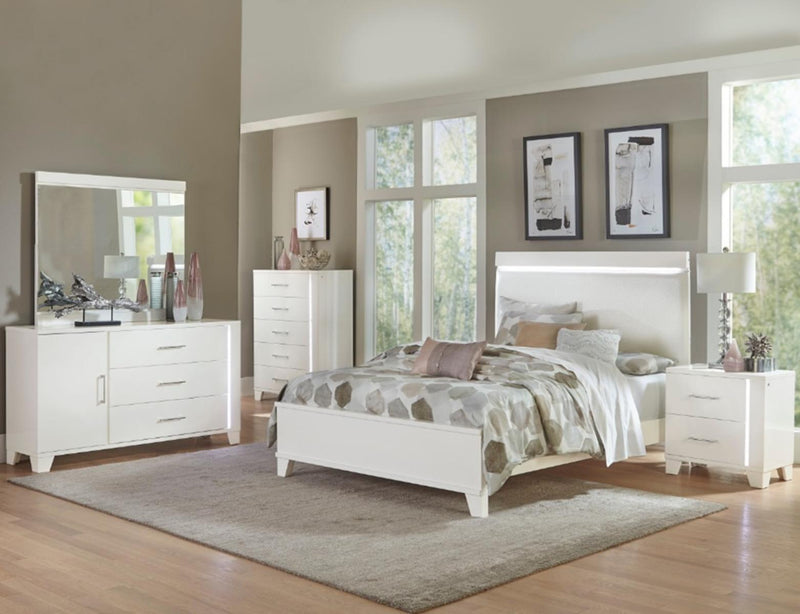 Kerren Queen Platform Bed in White 1678W-1* - Town Of Bargains Furniture - NY