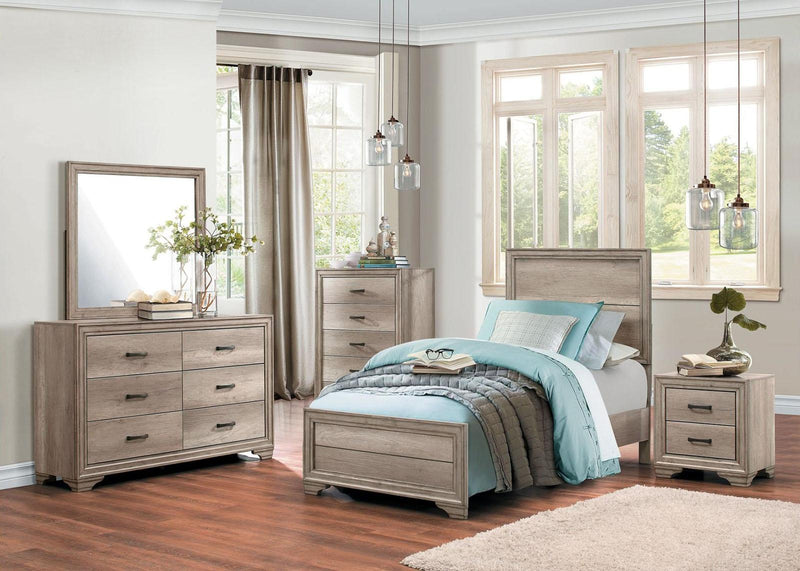 Lonan Twin Panel Bed in Natural 1955T-1* - Town Of Bargains Furniture - NY