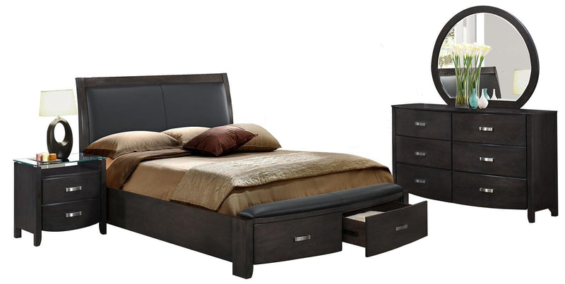 Lyric Queen Sleigh Storage Bed in Brownish Gray 1737NGY-1 - Town Of Bargains Furniture - NY