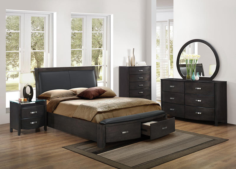 Lyric King Sleigh Storage Bed in Brownish Gray 1737KNGY-1EK - Town Of Bargains Furniture - NY