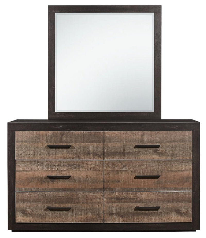 Miter Mirror in Rustin Mahogany & Dark Ebony 1762-6 - Town Of Bargains Furniture - NY