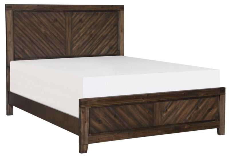 Parnell Queen Panel Bed in Rustic Cherry 1648-1* - Town Of Bargains Furniture - NY