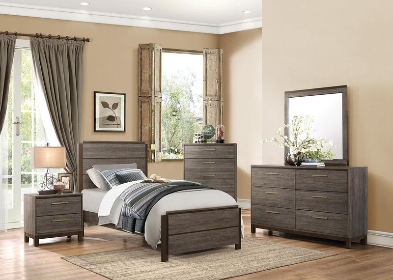 Vestavia Full Bed in Gray 1936F-1 - Town Of Bargains Furniture - NY