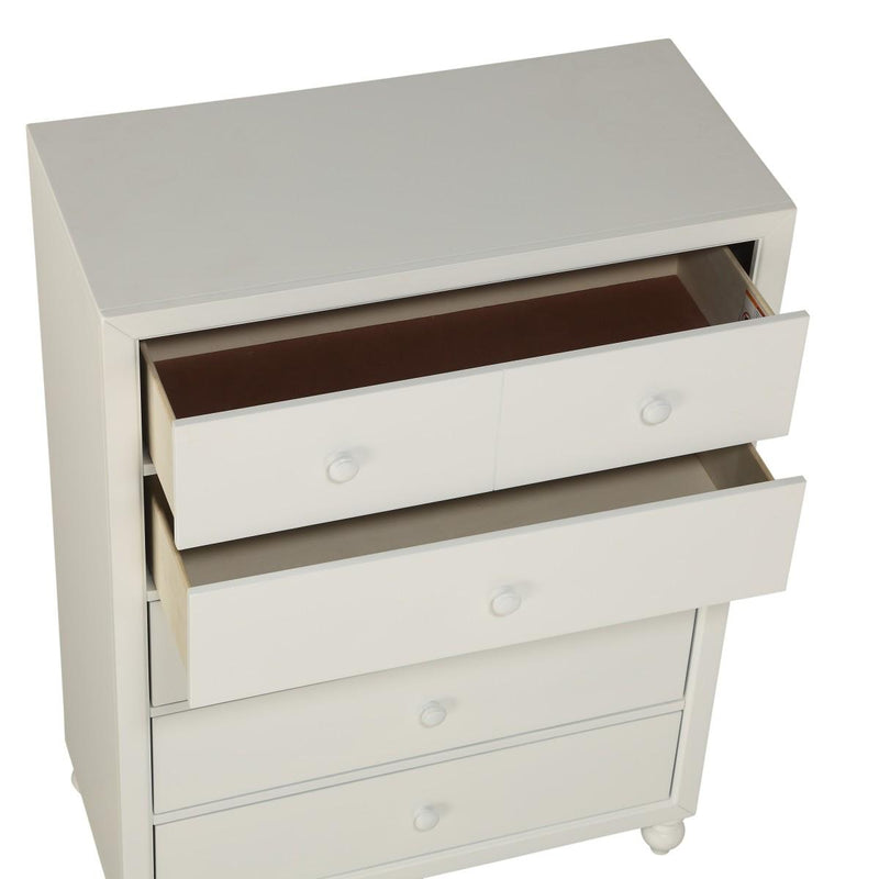 Wellsummer 5 Drawer Chest in White 1803W-9 - Town Of Bargains Furniture - NY