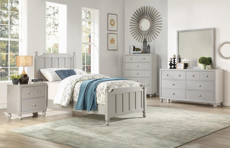 Wellsummer Twin Panel Bed in Gray 1803GYT-1* - Town Of Bargains Furniture - NY