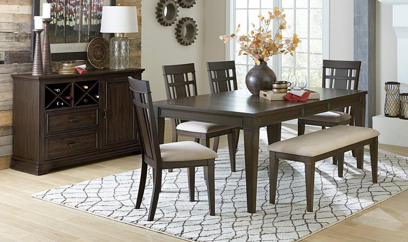 Makah Dining Table in Dark Brown 5496-78 - Town Of Bargains Furniture - NY