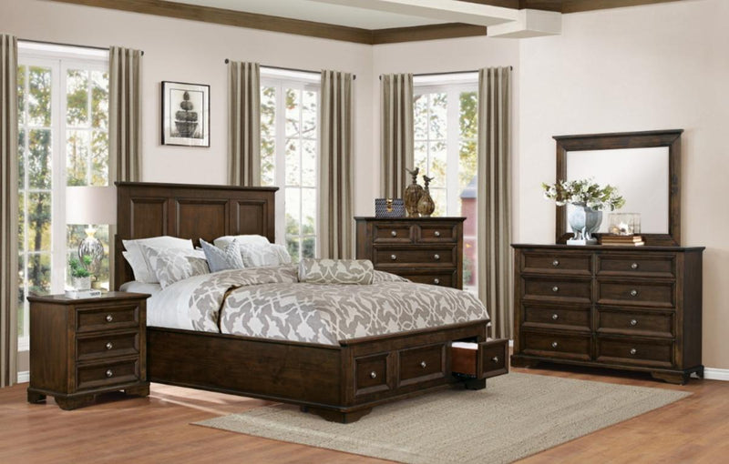 Eunice King Platform Bed with Footboard Storage in Espresso 1844KDC-1EK* - Town Of Bargains Furniture - NY