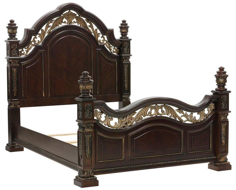 Catalonia Queen Poster Bed in Cherry 1824-1 image